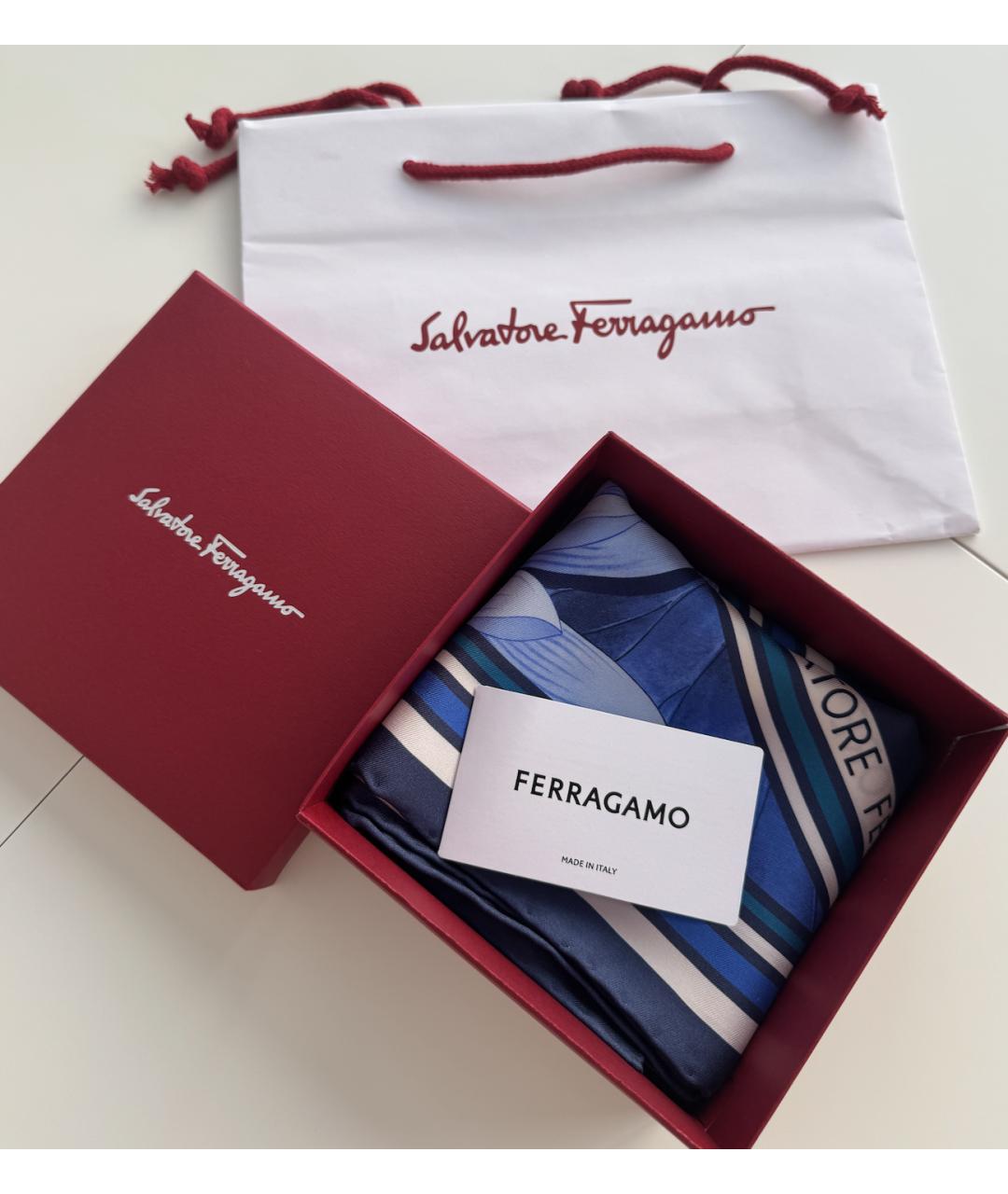 FERRAGAMO Фиолетовый шелковый платок, фото 4