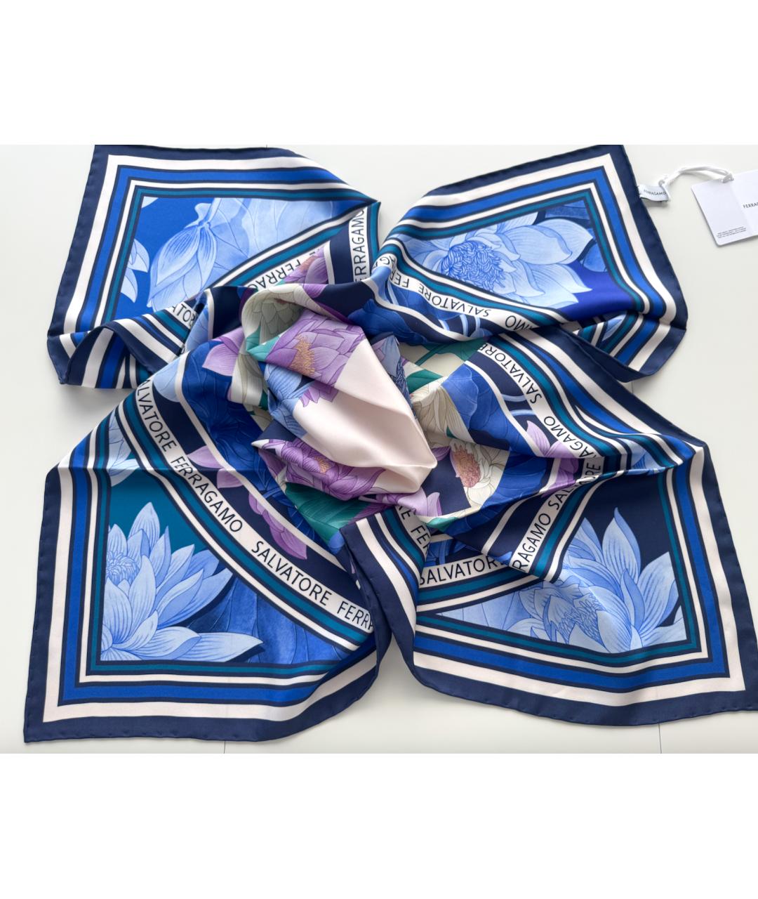 FERRAGAMO Фиолетовый шелковый платок, фото 7