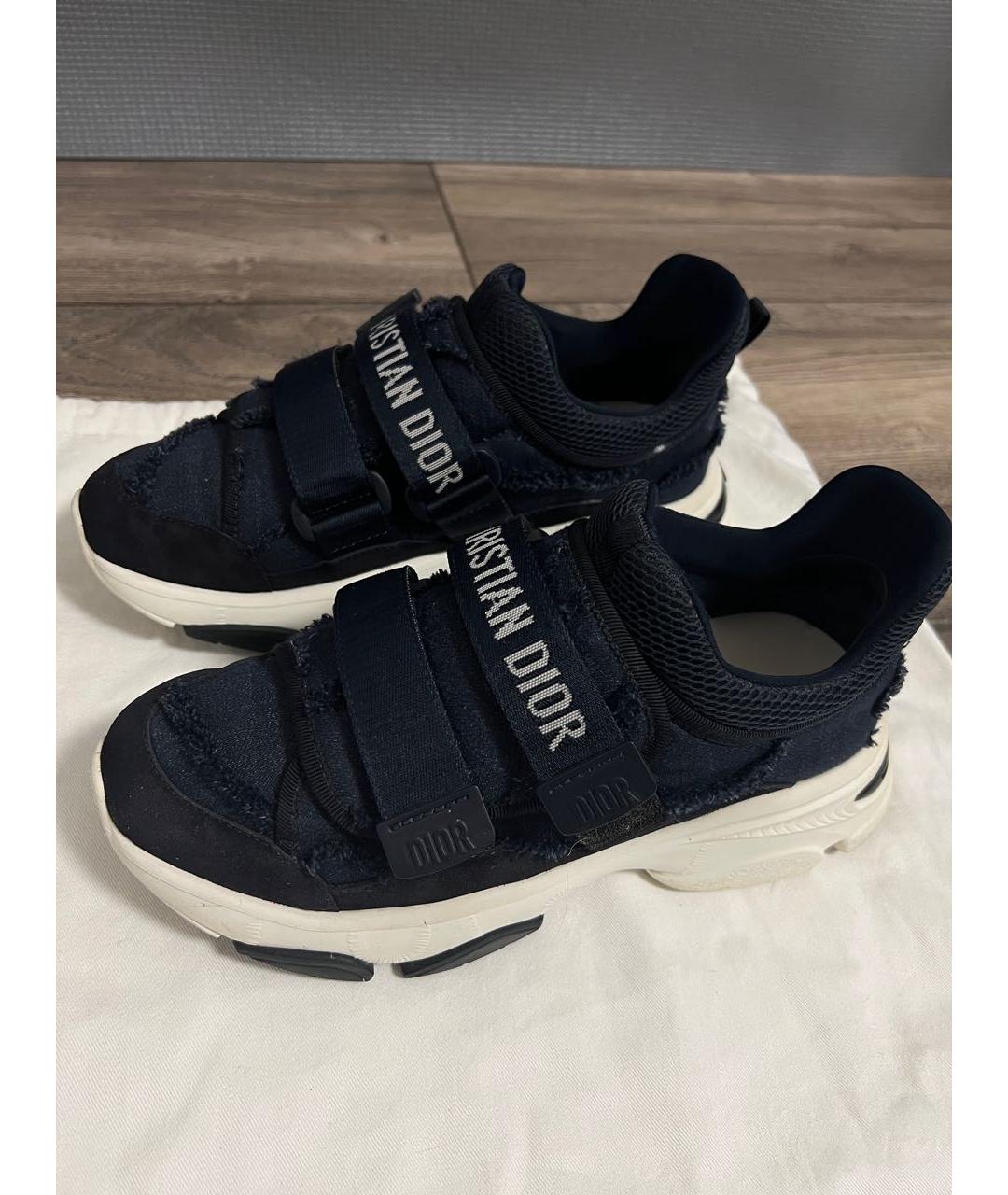 CHRISTIAN DIOR Темно-синие текстильные кроссовки, фото 6