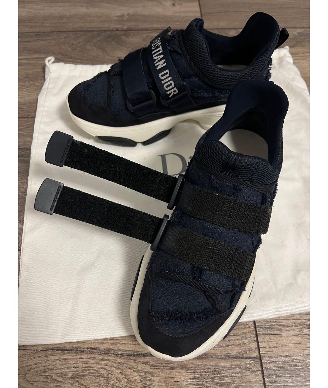 CHRISTIAN DIOR Темно-синие текстильные кроссовки, фото 7