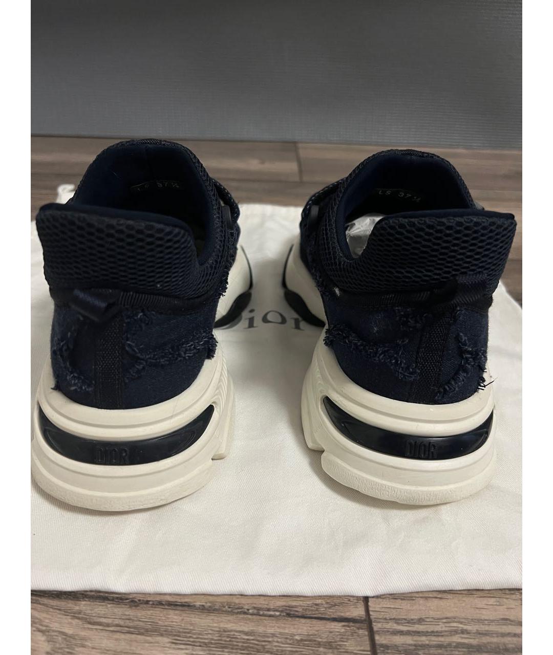 CHRISTIAN DIOR Темно-синие текстильные кроссовки, фото 4