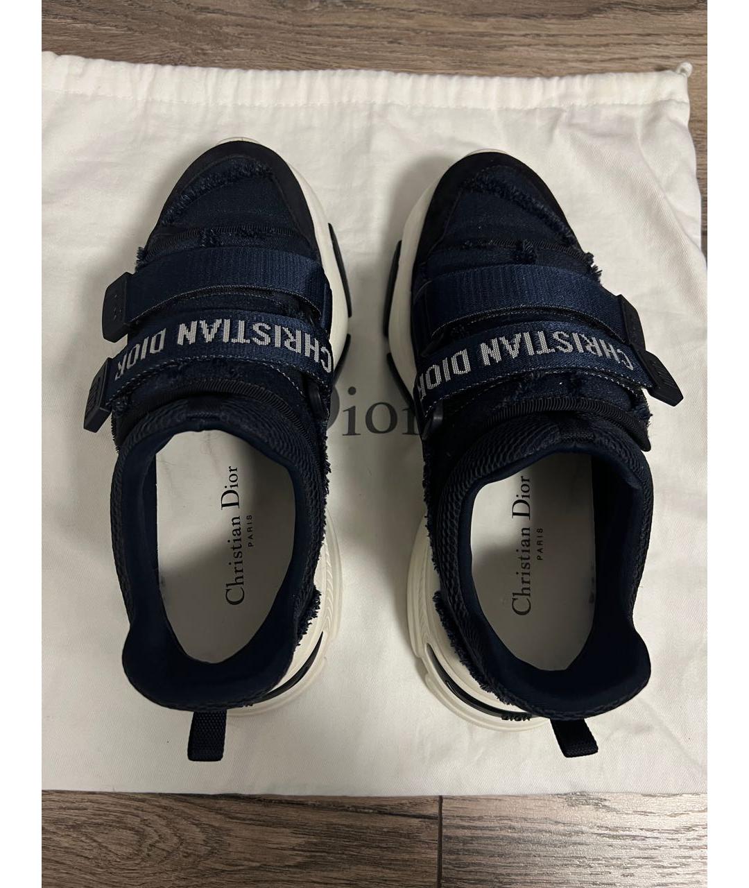 CHRISTIAN DIOR Темно-синие текстильные кроссовки, фото 3