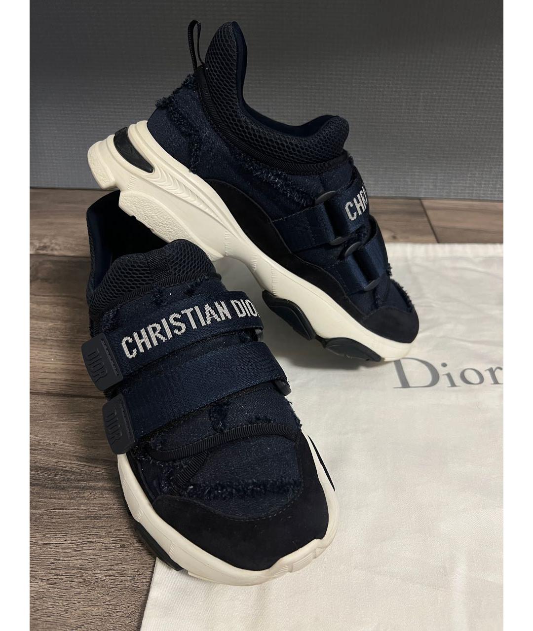 CHRISTIAN DIOR Темно-синие текстильные кроссовки, фото 9