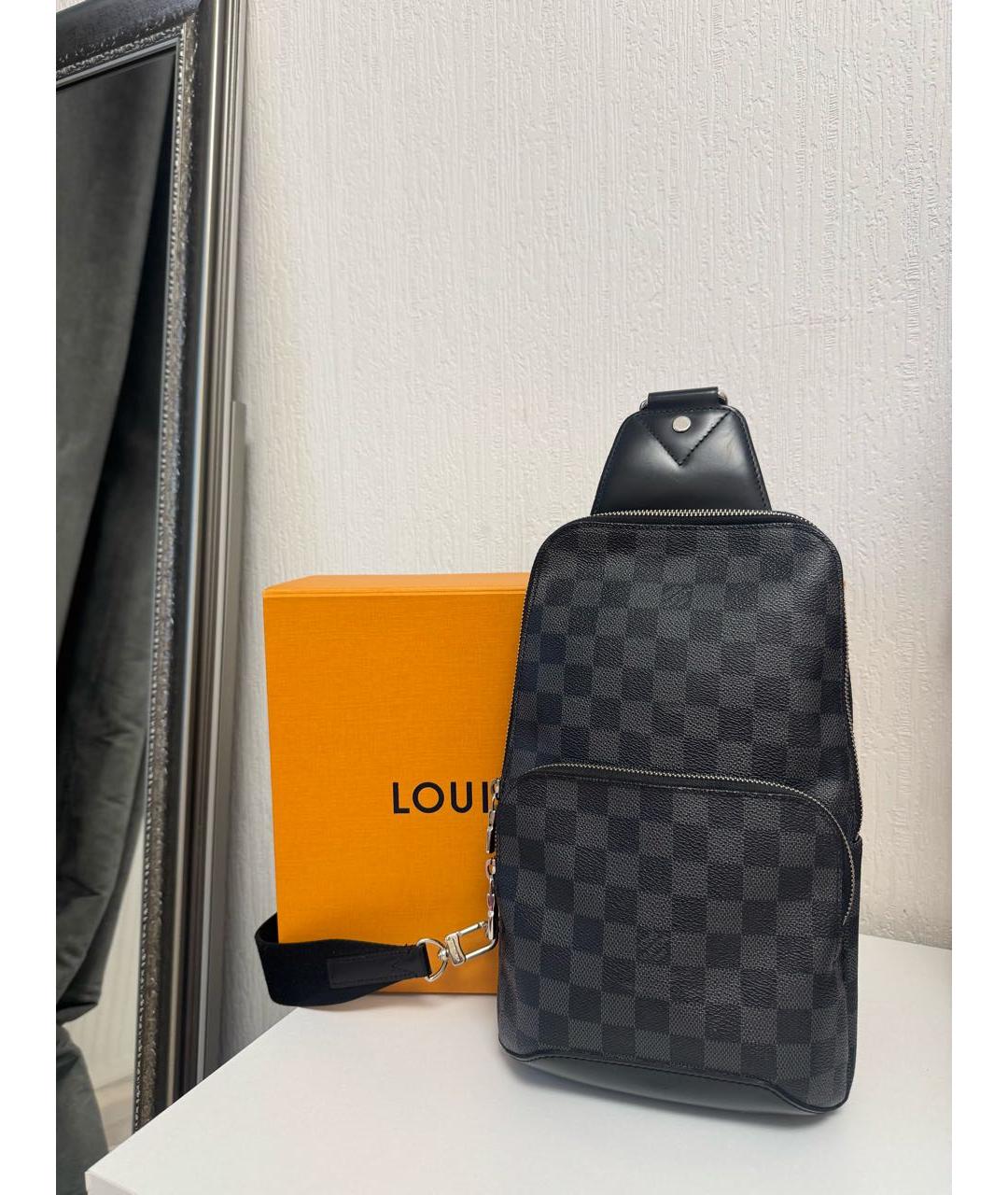 LOUIS VUITTON Антрацитовая сумка на плечо, фото 2
