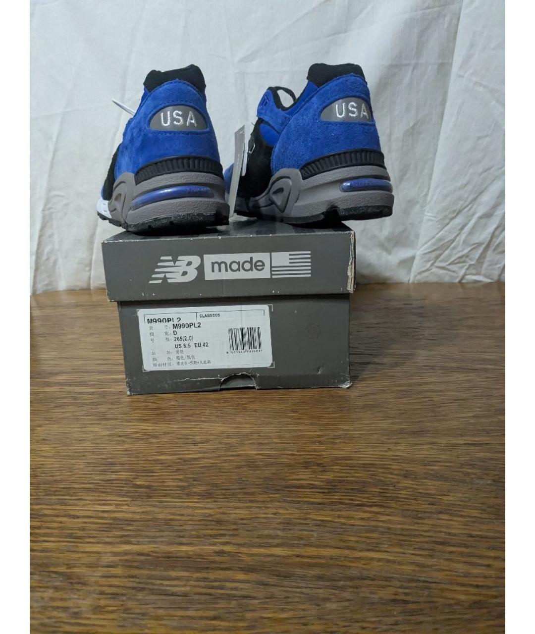 NEW BALANCE Синие замшевые низкие кроссовки / кеды, фото 4