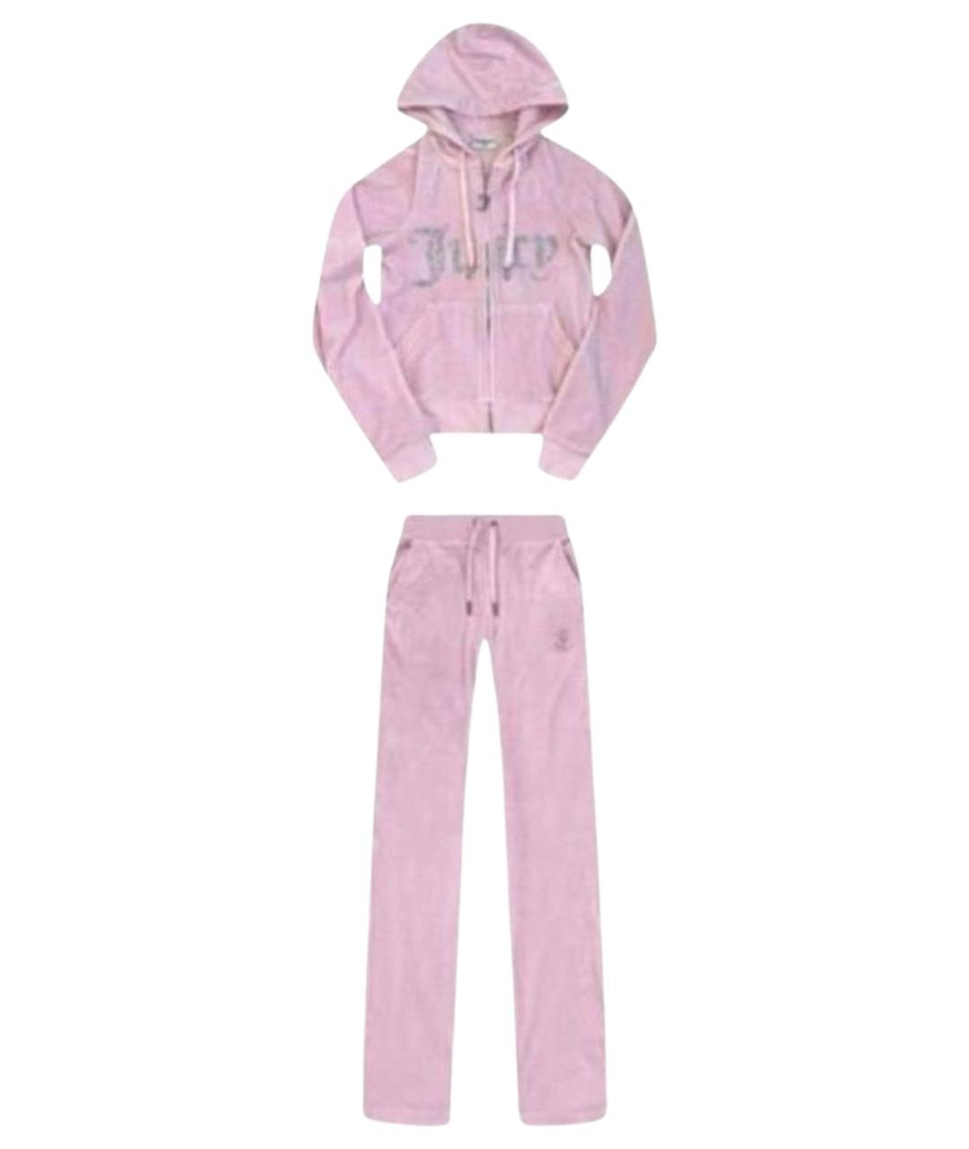 JUICY COUTURE Розовый велюровый спортивные костюмы, фото 1