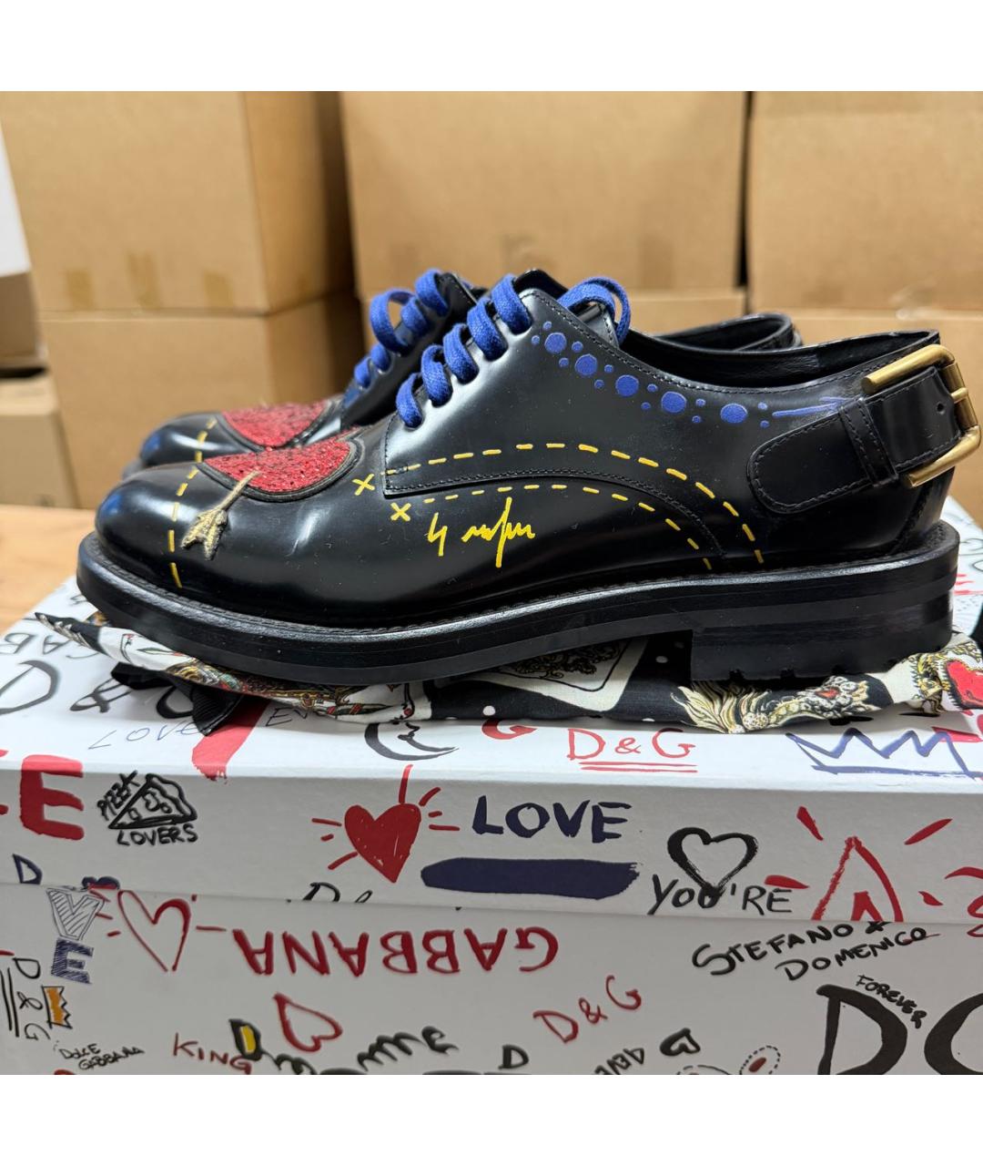 DOLCE&GABBANA Черные брогги и оксфорды, фото 2