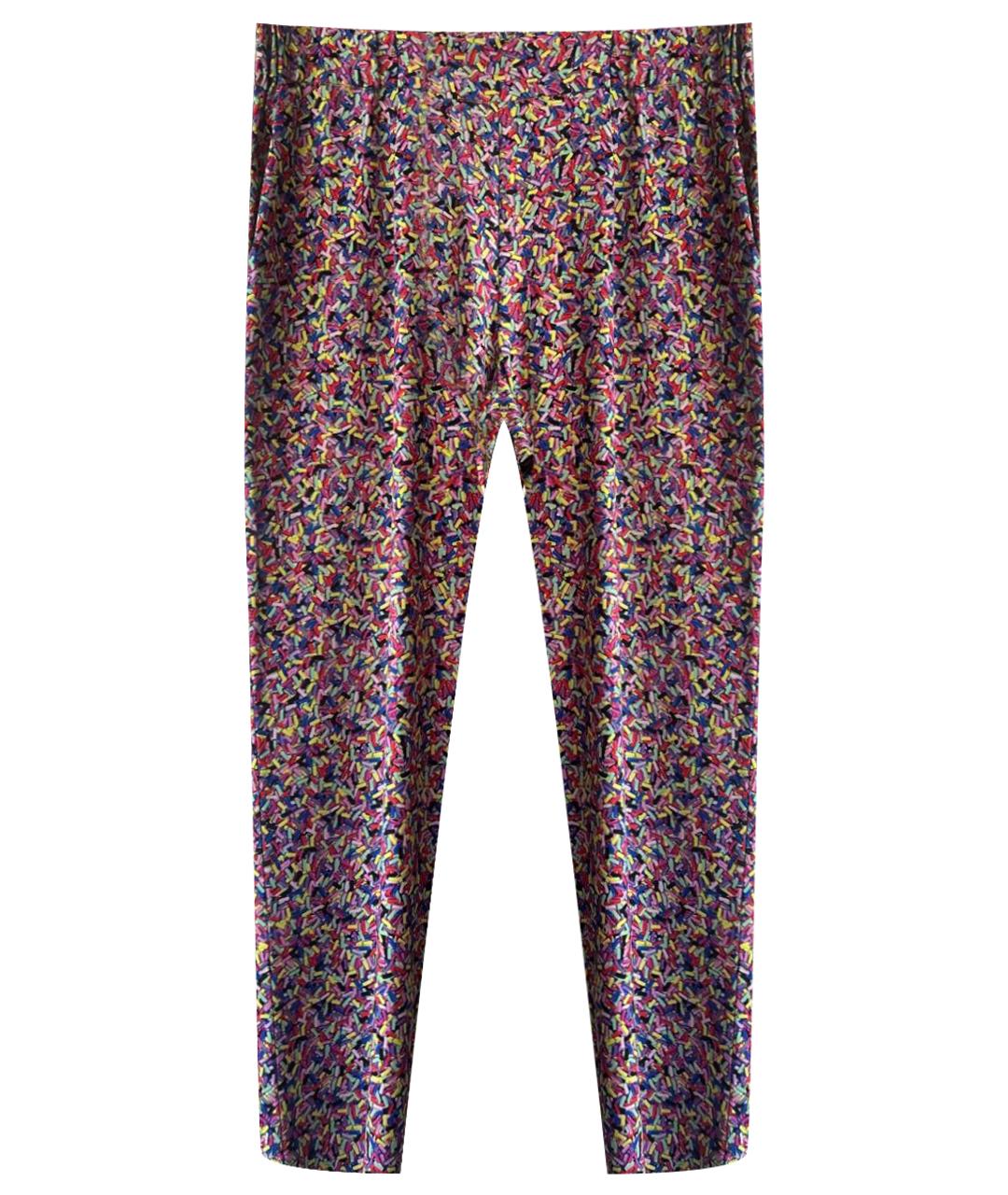 BOUTIQUE MOSCHINO Мульти полиэстеровые прямые брюки, фото 1