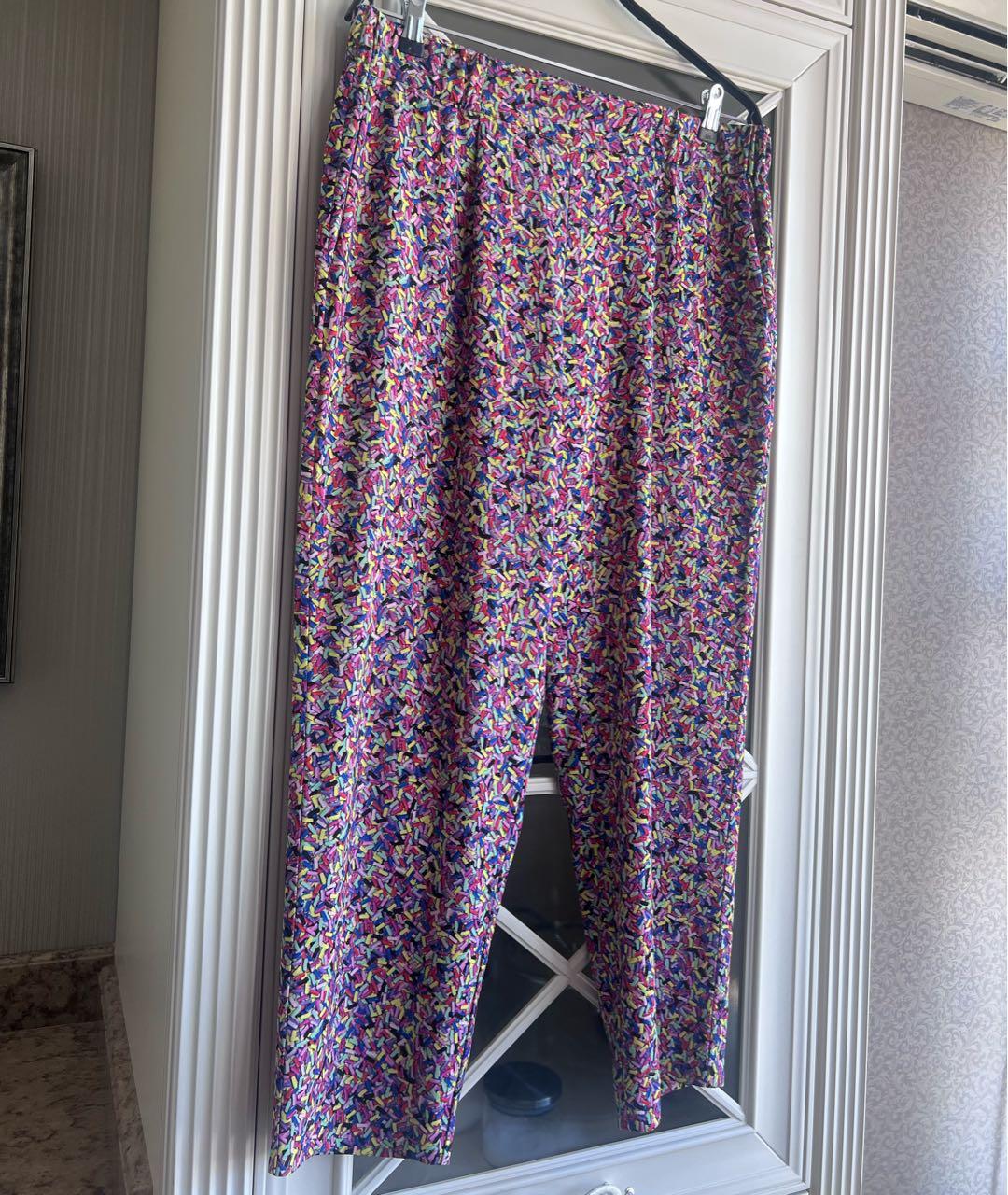 BOUTIQUE MOSCHINO Мульти полиэстеровые прямые брюки, фото 2