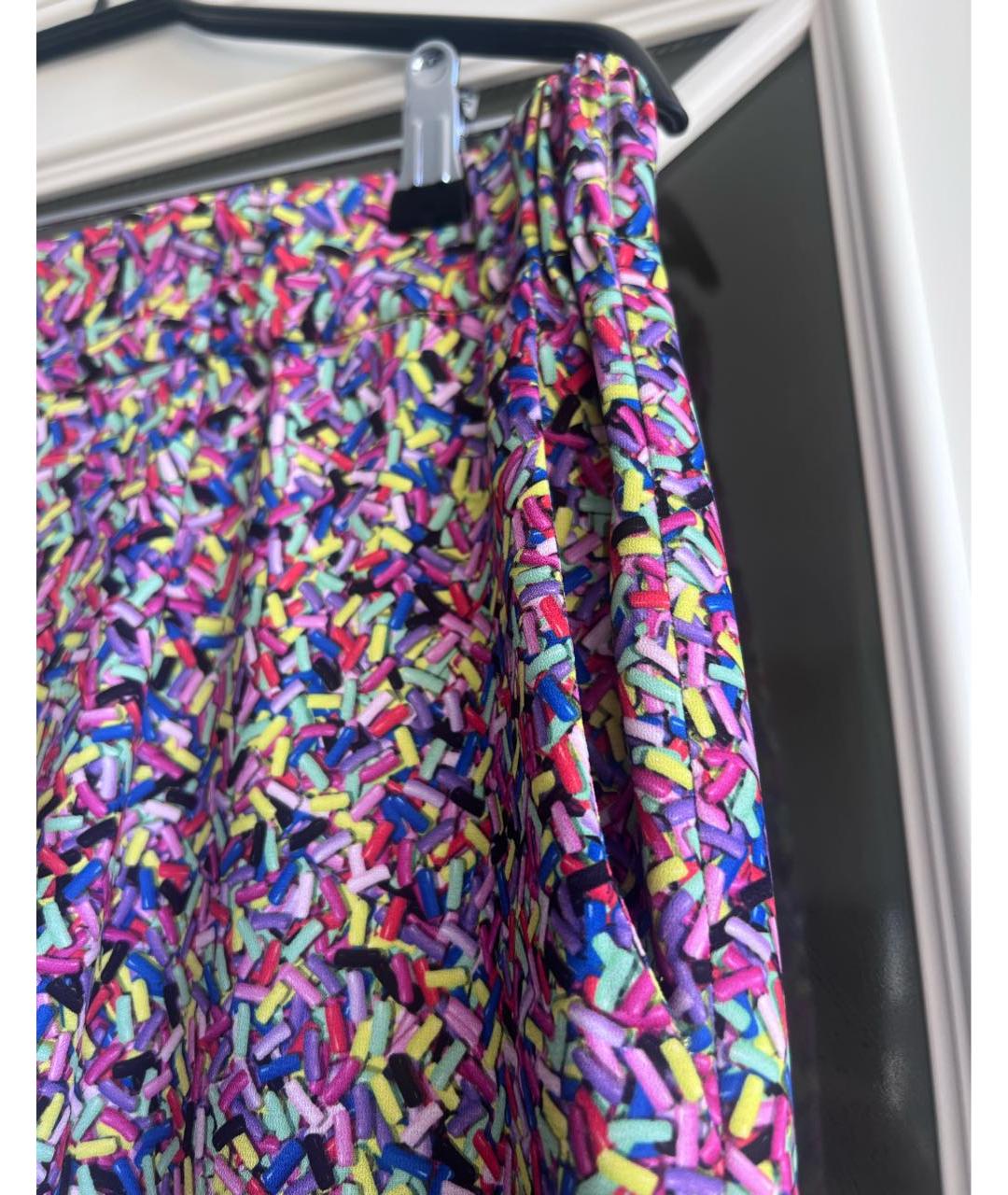 BOUTIQUE MOSCHINO Мульти полиэстеровые прямые брюки, фото 4