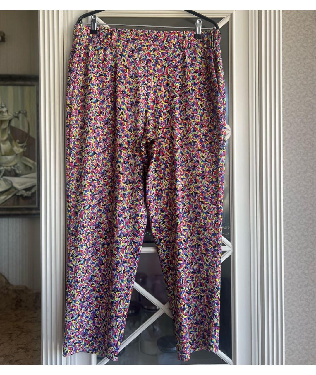BOUTIQUE MOSCHINO Мульти полиэстеровые прямые брюки, фото 5