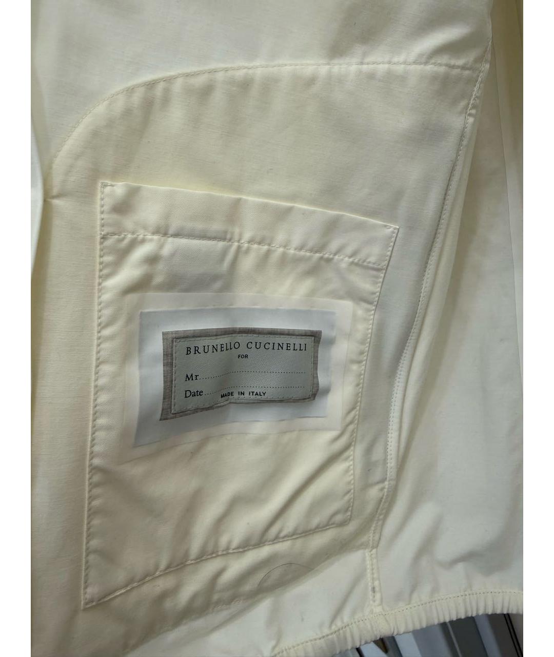 BRUNELLO CUCINELLI Белая хлопко-эластановая куртка, фото 5