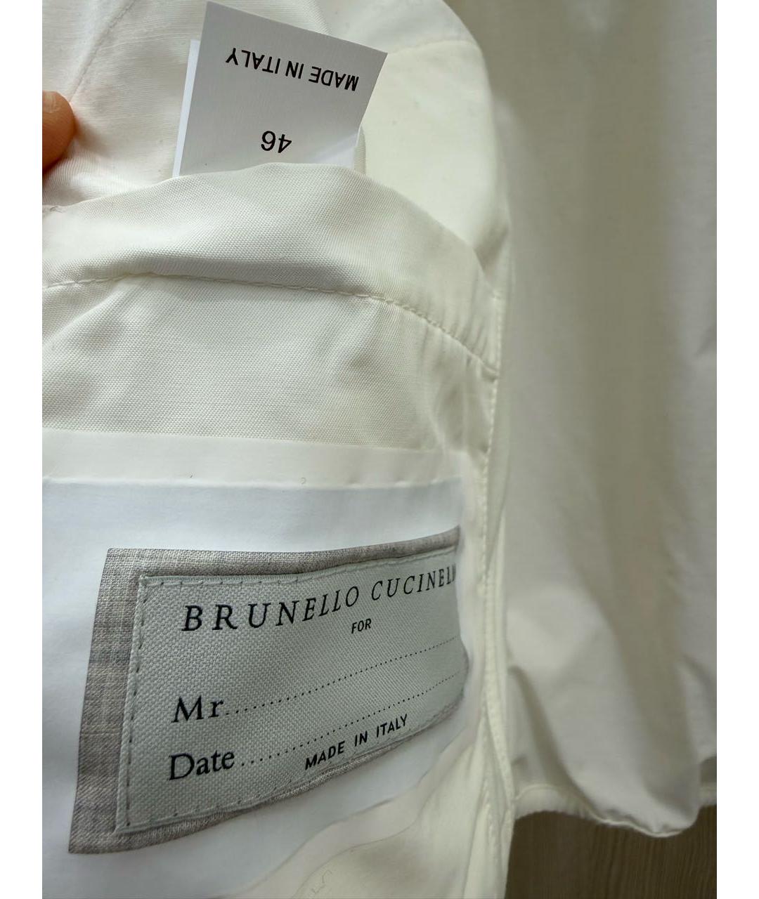 BRUNELLO CUCINELLI Белая хлопко-эластановая куртка, фото 6