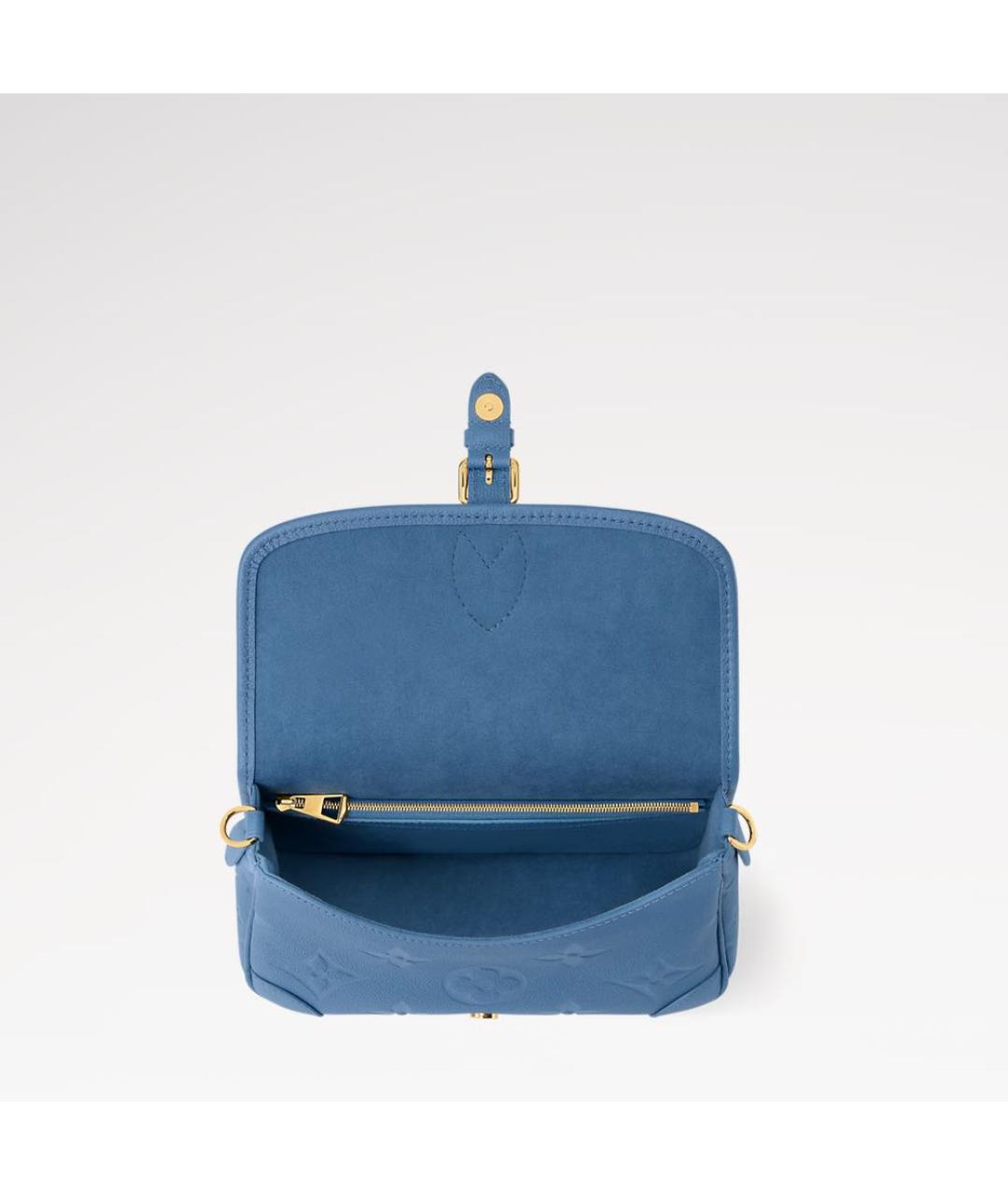 LOUIS VUITTON Голубая кожаная сумка тоут, фото 4