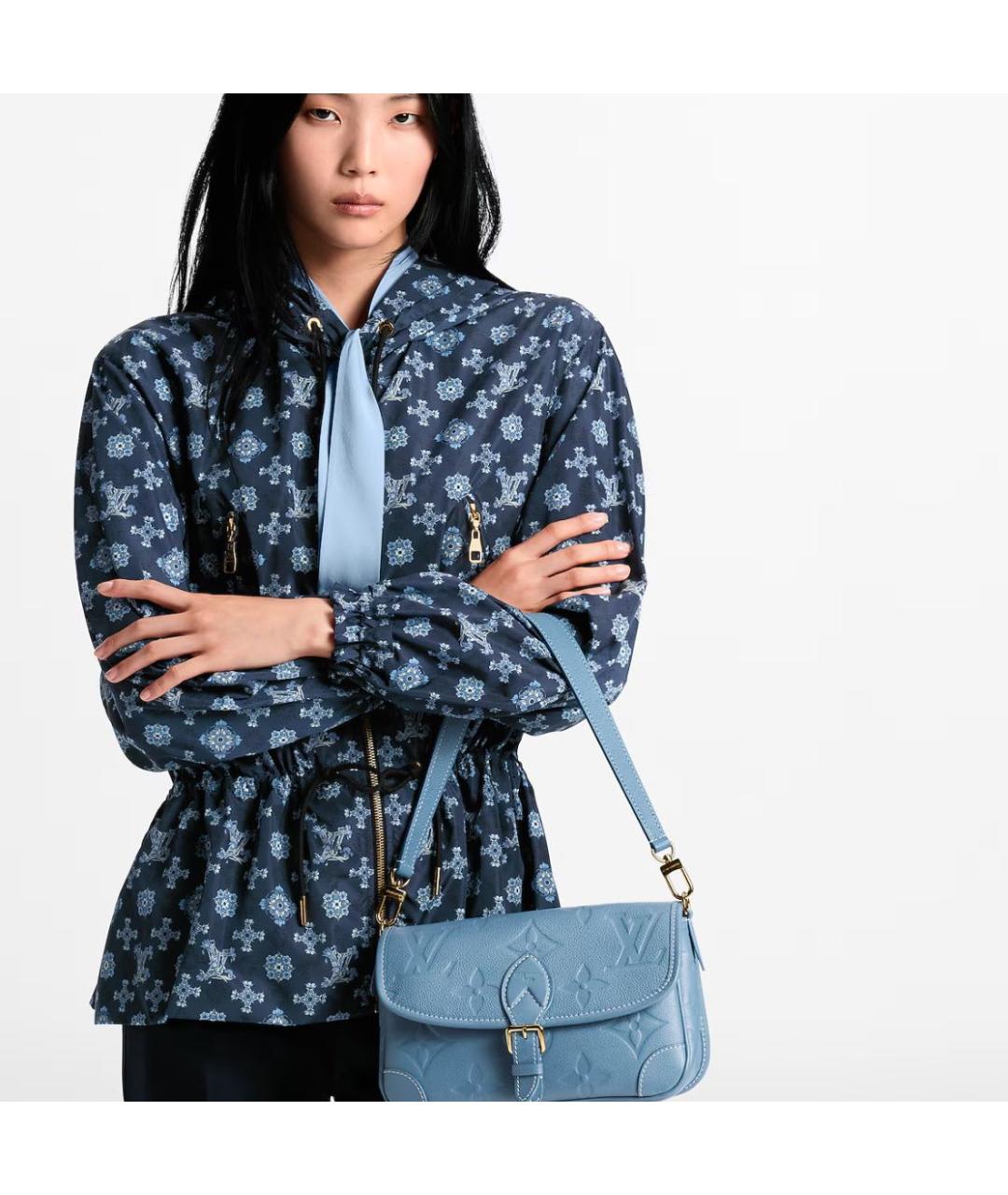 LOUIS VUITTON Голубая кожаная сумка тоут, фото 2