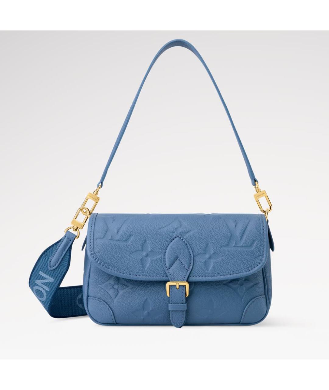 LOUIS VUITTON Голубая кожаная сумка тоут, фото 5