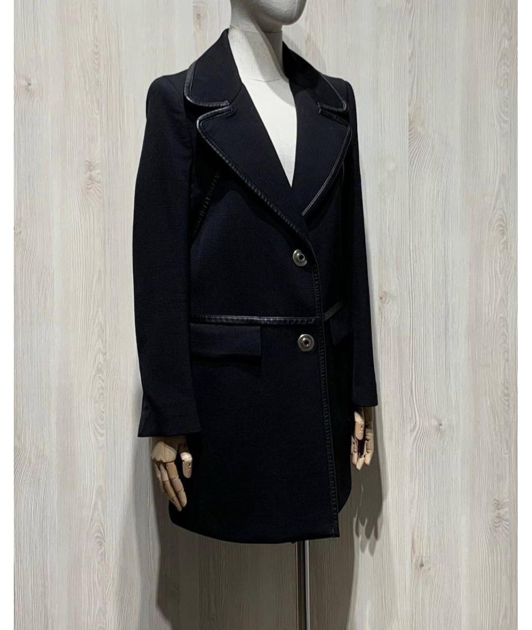 PRADA Черное шерстяное пальто, фото 2