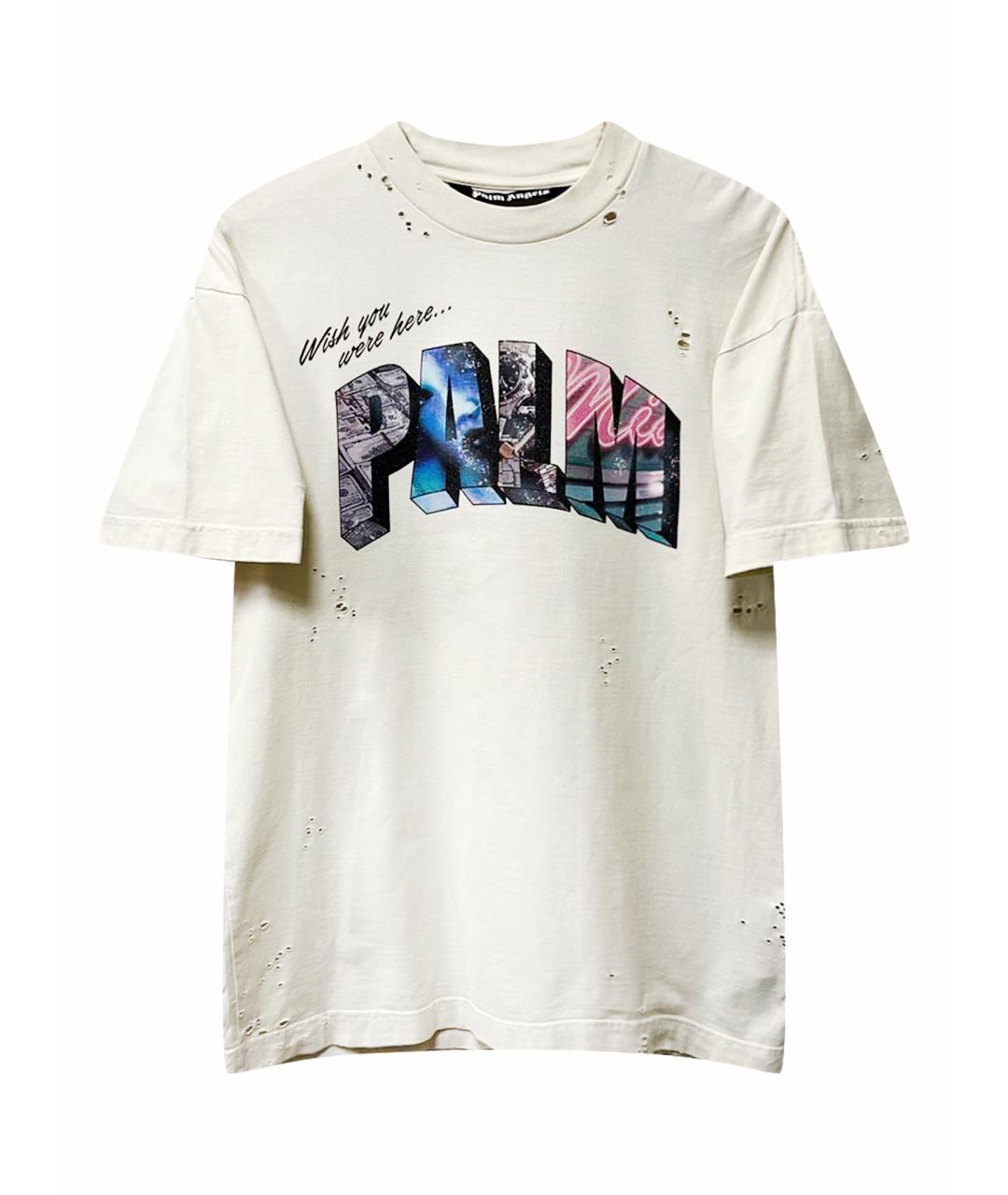 PALM ANGELS Бежевая хлопковая футболка, фото 1