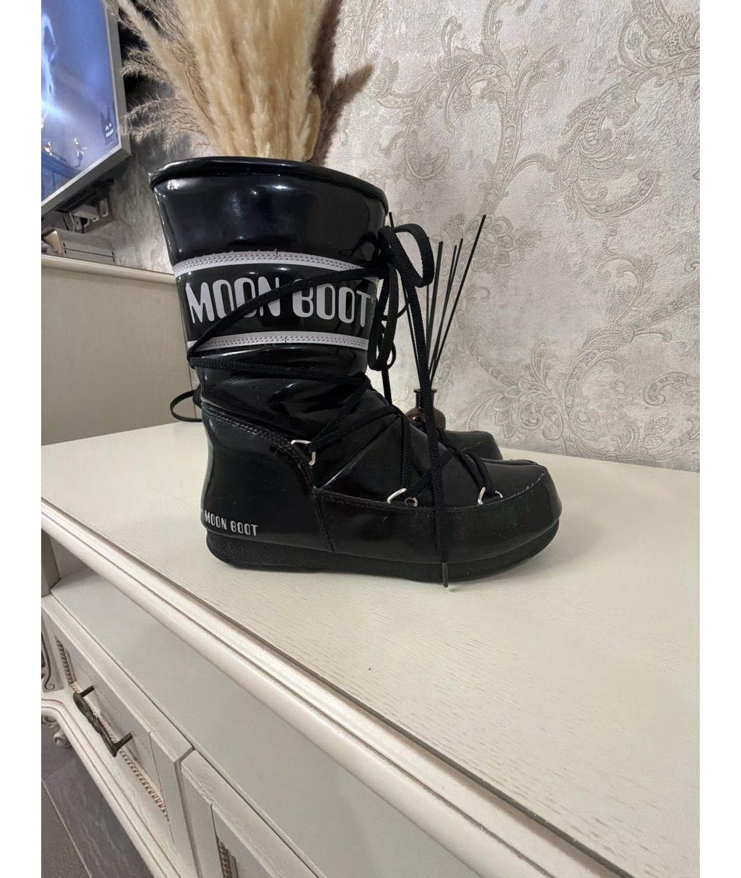 MOON BOOT Черные полусапоги из лакированной кожи, фото 6