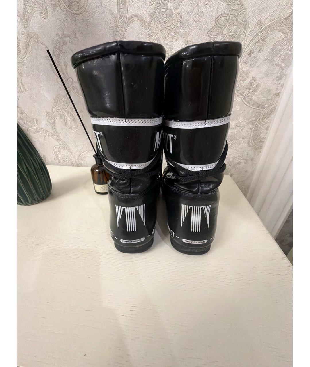 MOON BOOT Черные полусапоги из лакированной кожи, фото 4