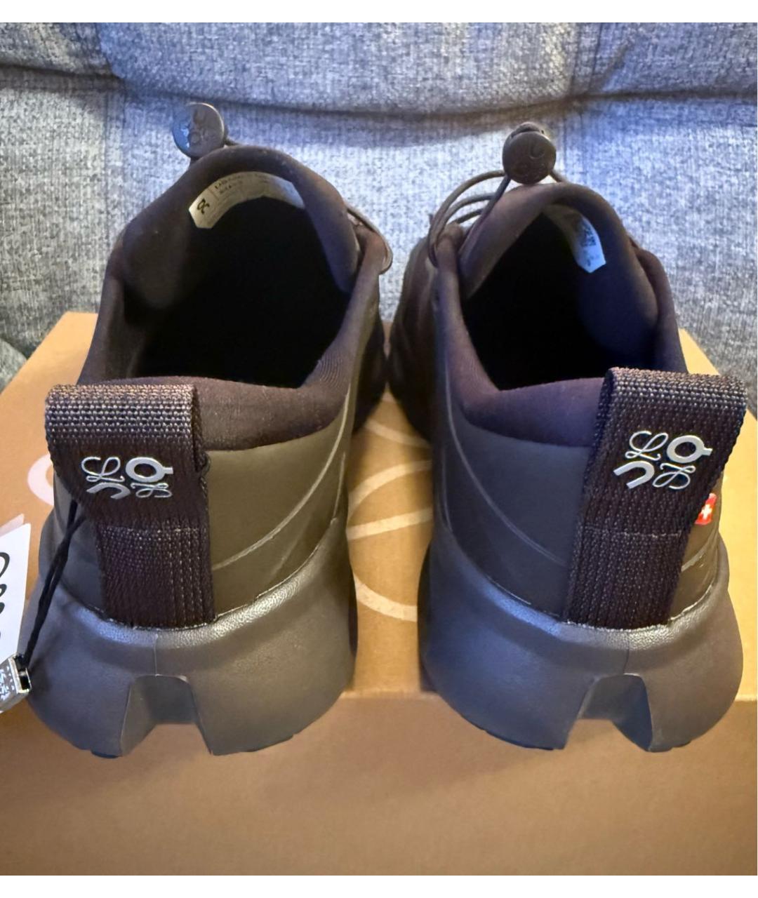 LOEWE Коричневые текстильные низкие кроссовки / кеды, фото 4