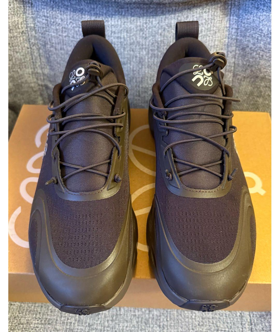 LOEWE Коричневые текстильные низкие кроссовки / кеды, фото 2