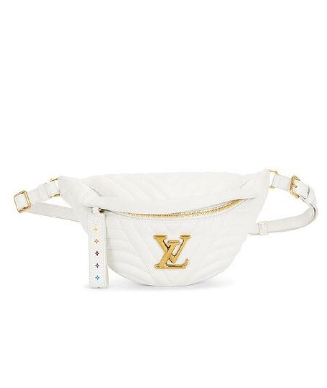 LOUIS VUITTON Белая кожаная поясная сумка, фото 5