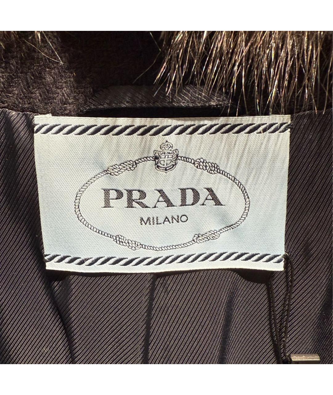 PRADA Темно-синее шерстяное пальто, фото 4