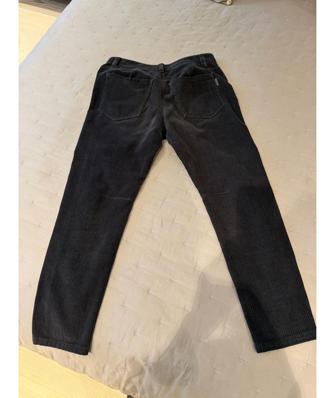 BRUNELLO CUCINELLI Серые хлопковые брюки узкие, фото 2