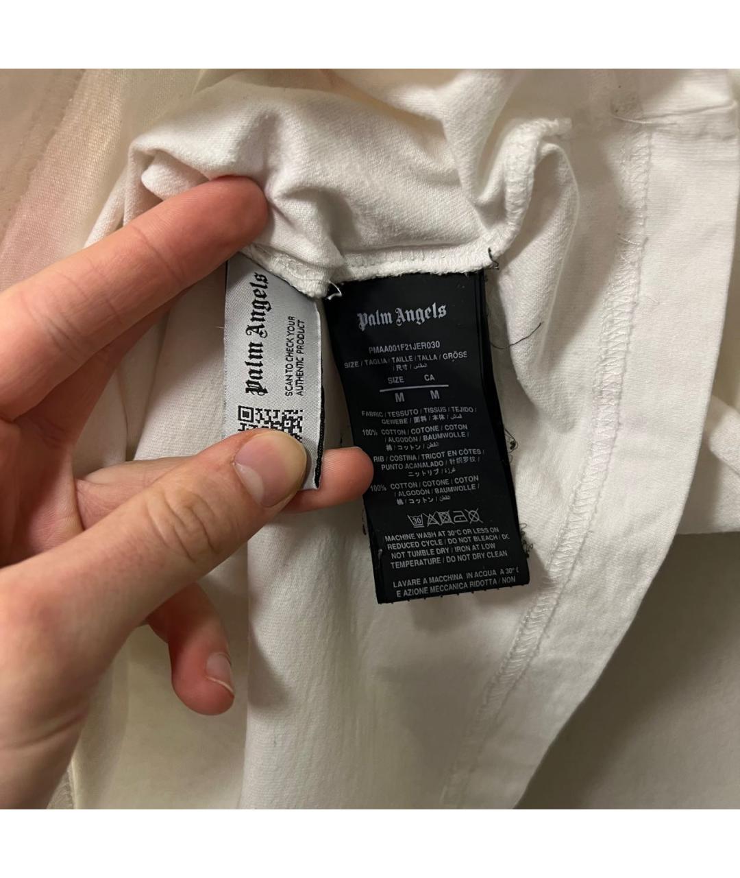 PALM ANGELS Белая хлопковая футболка, фото 5