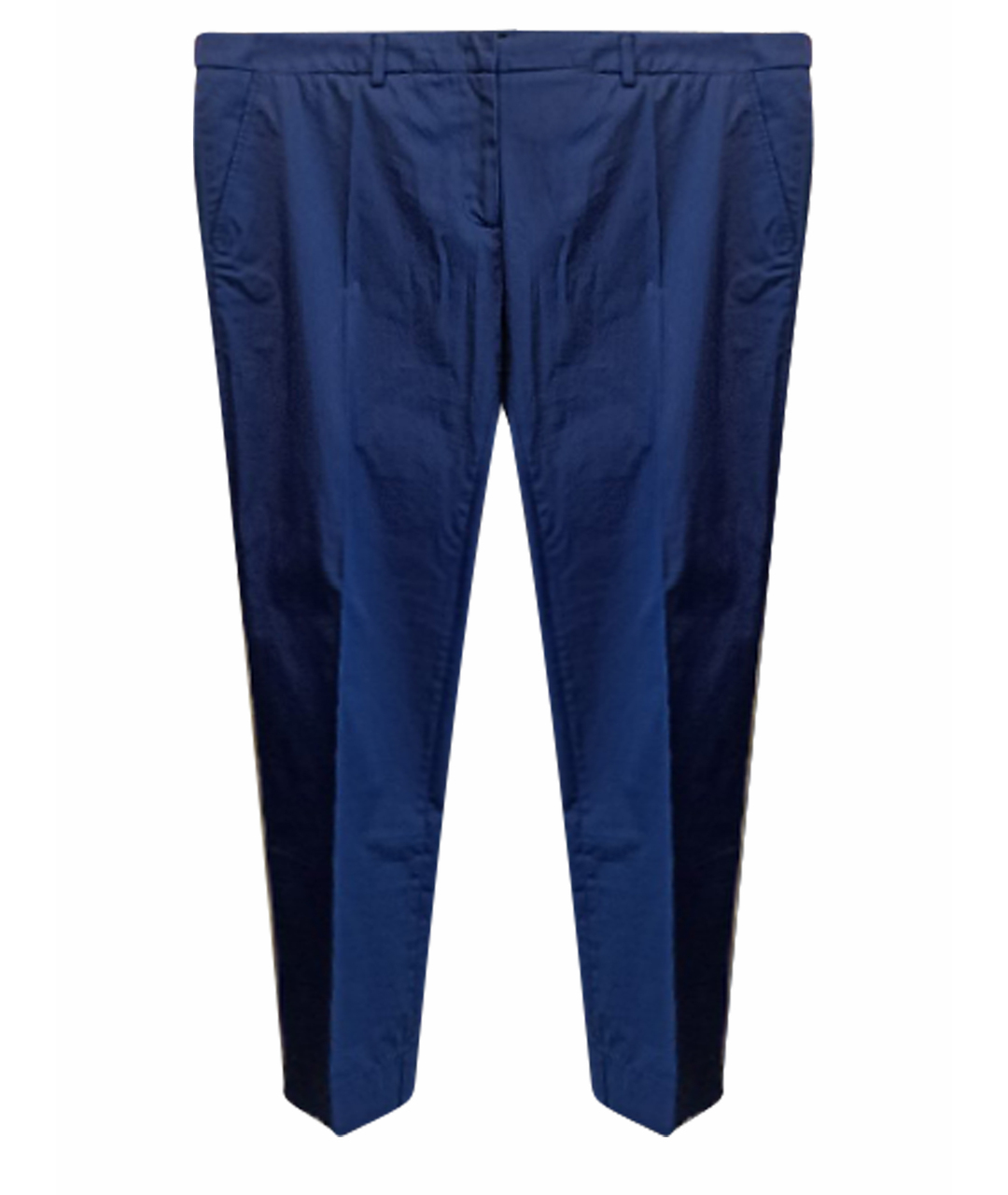 SEVENTY Синие хлопко-эластановые прямые брюки, фото 1