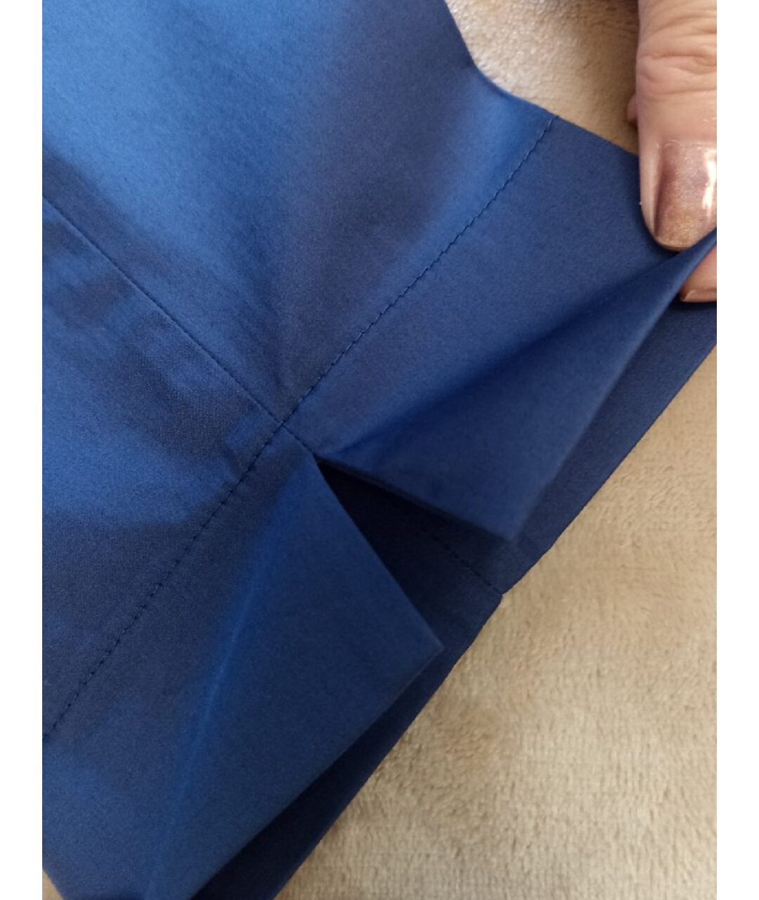 SEVENTY Синие хлопко-эластановые прямые брюки, фото 6