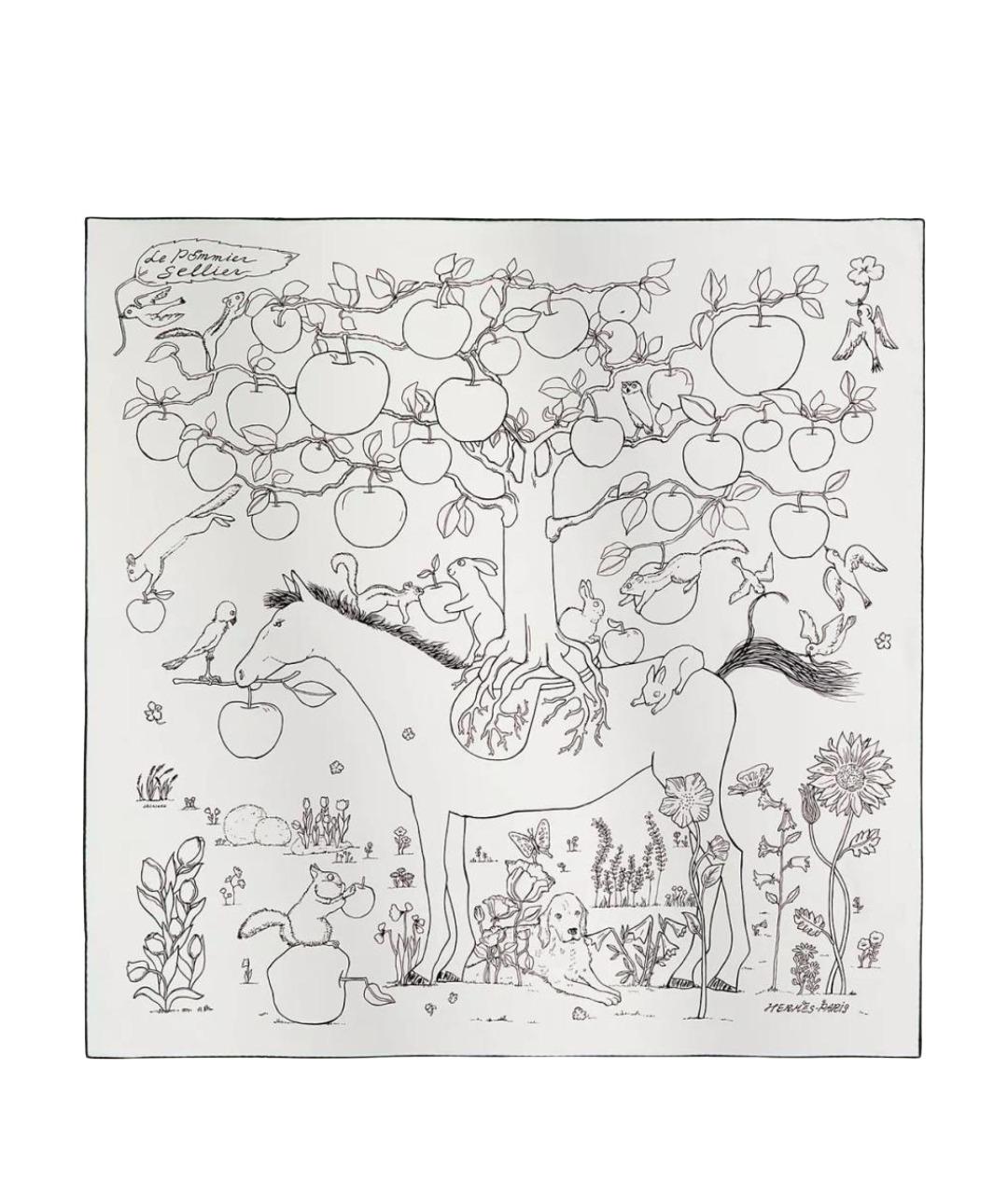 HERMES Мульти шелковый платок, фото 1