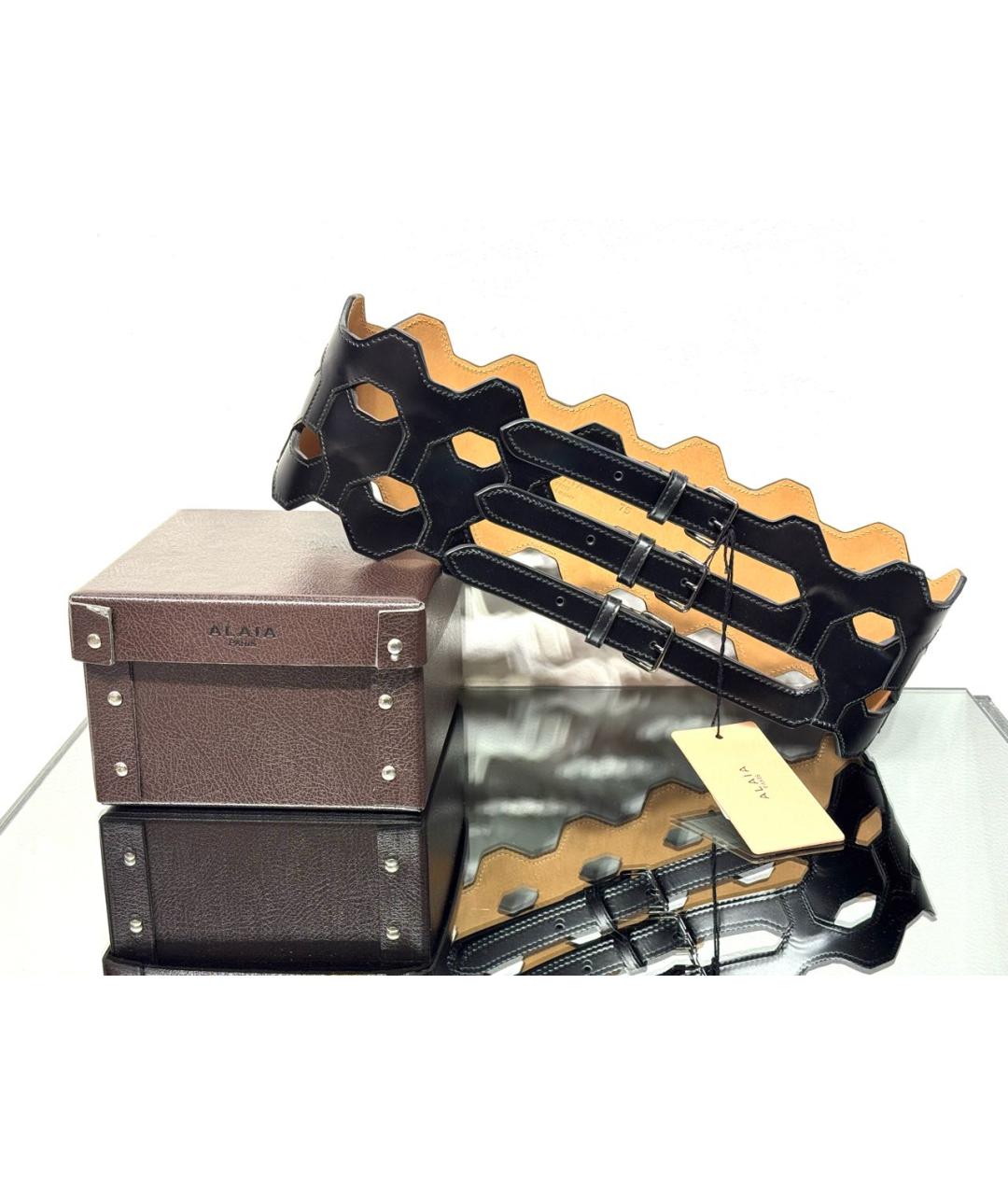 ALAIA Черный кожаный ремень, фото 4