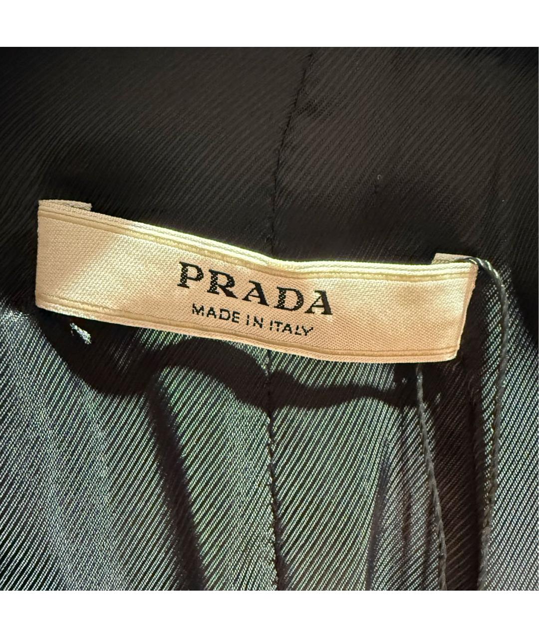 PRADA Черный кожаный жакет/пиджак, фото 5