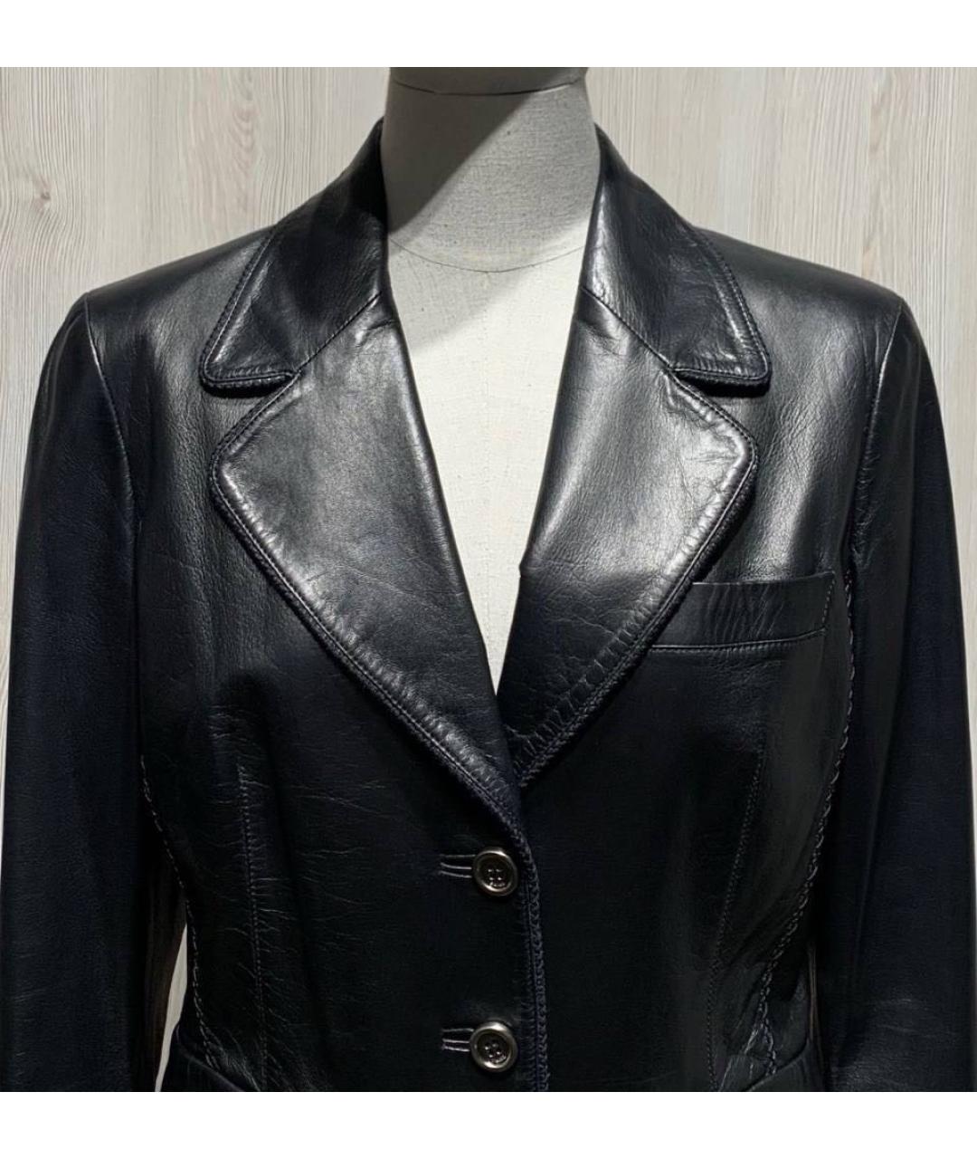 PRADA Черный кожаный жакет/пиджак, фото 2