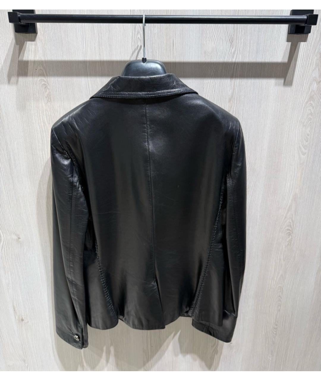PRADA Черный кожаный жакет/пиджак, фото 4