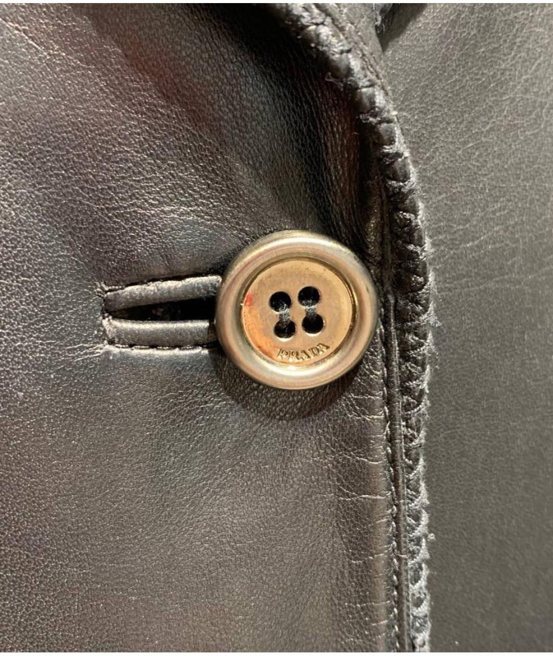 PRADA Черный кожаный жакет/пиджак, фото 3