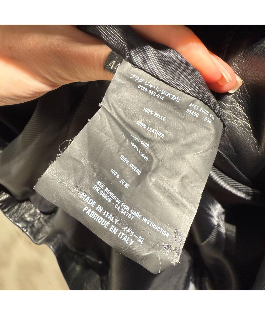 PRADA Черный кожаный жакет/пиджак, фото 6