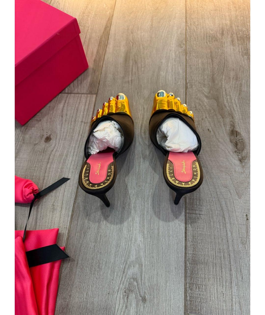 SCHIAPARELLI Черные текстильные сабо, фото 3