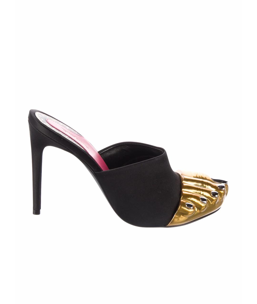 SCHIAPARELLI Черные текстильные сабо, фото 1