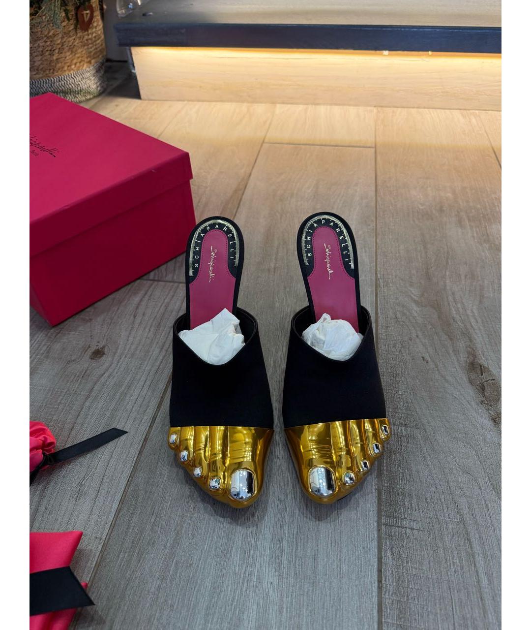 SCHIAPARELLI Черные текстильные сабо, фото 2