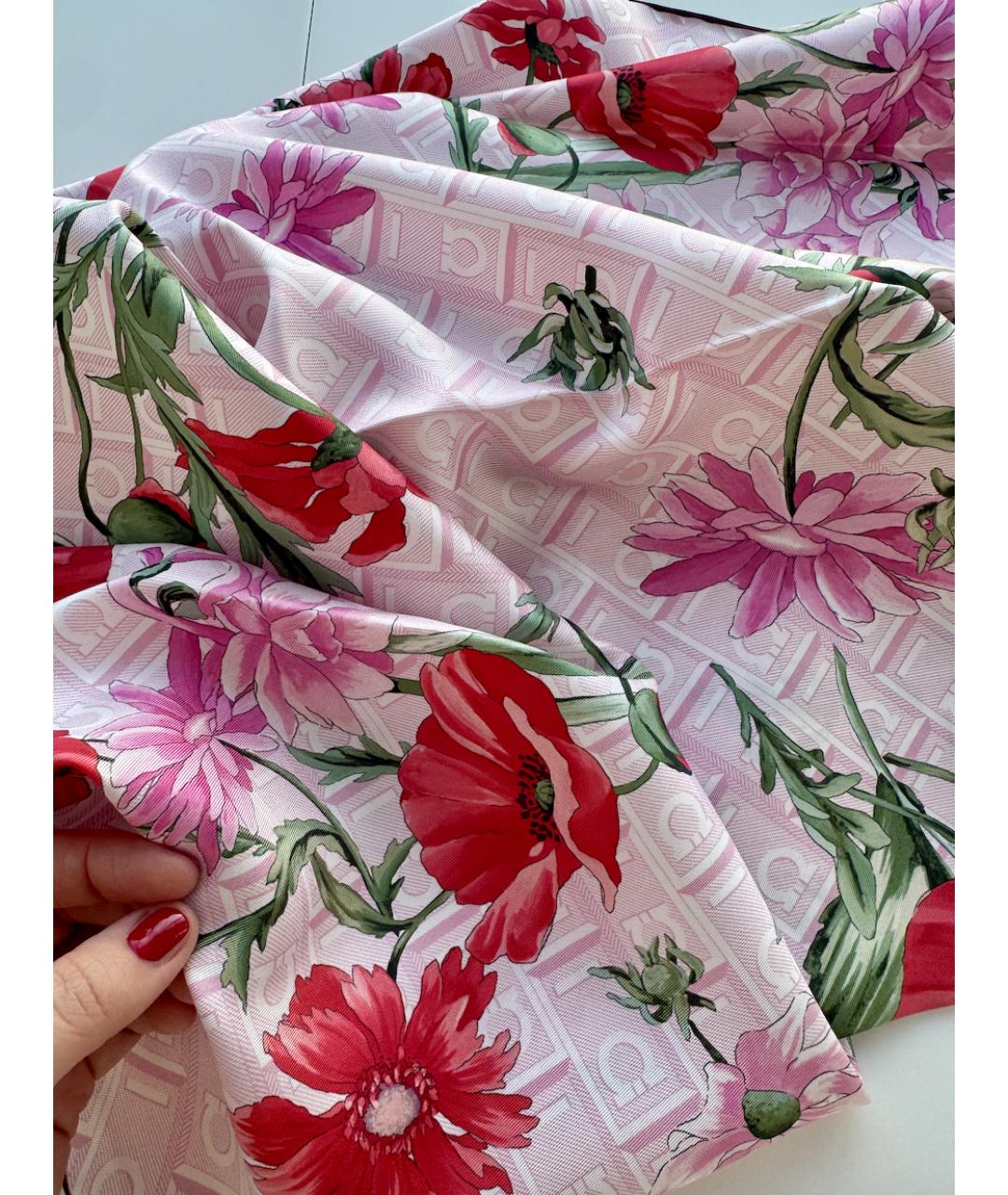 FERRAGAMO Розовый шелковый платок, фото 9