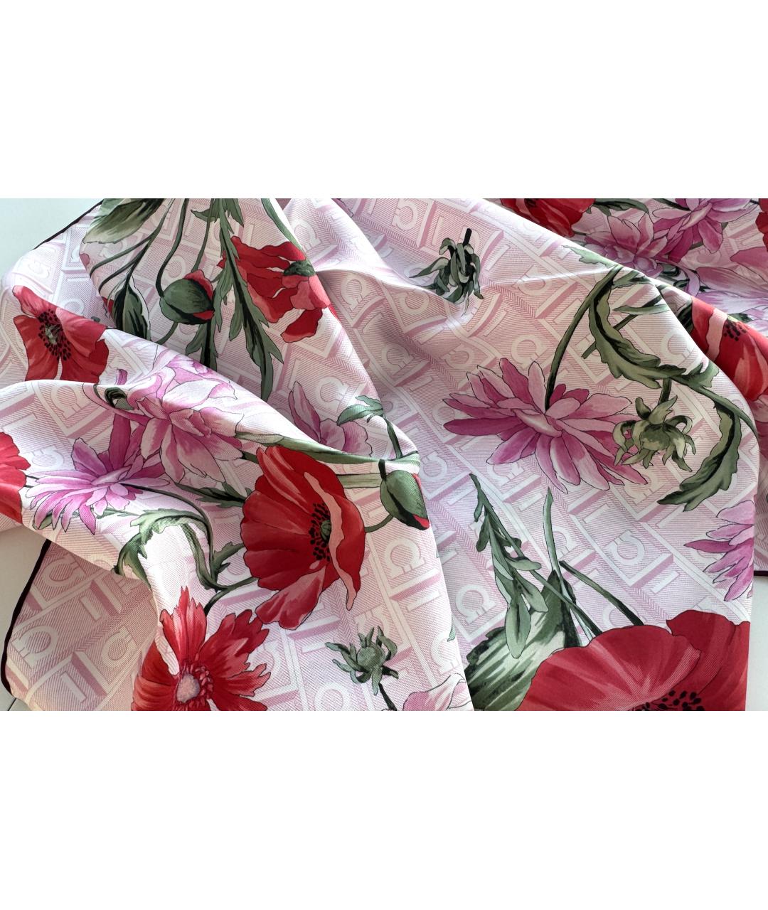 FERRAGAMO Розовый шелковый платок, фото 7