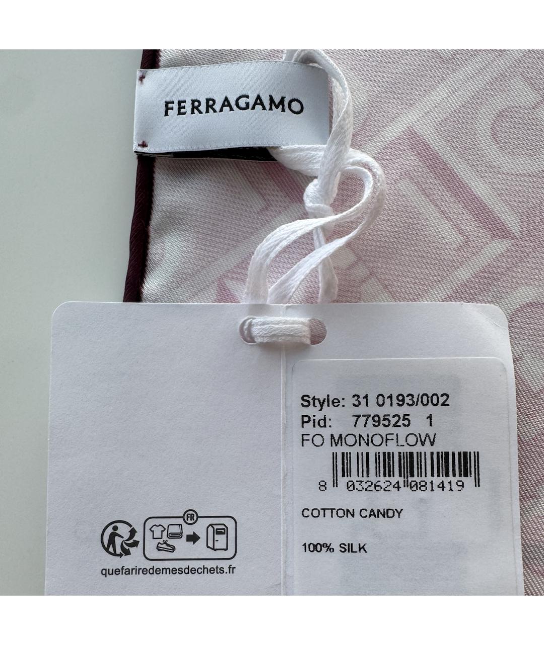 FERRAGAMO Розовый шелковый платок, фото 4