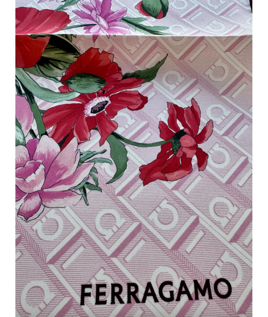 FERRAGAMO Розовый шелковый платок, фото 6