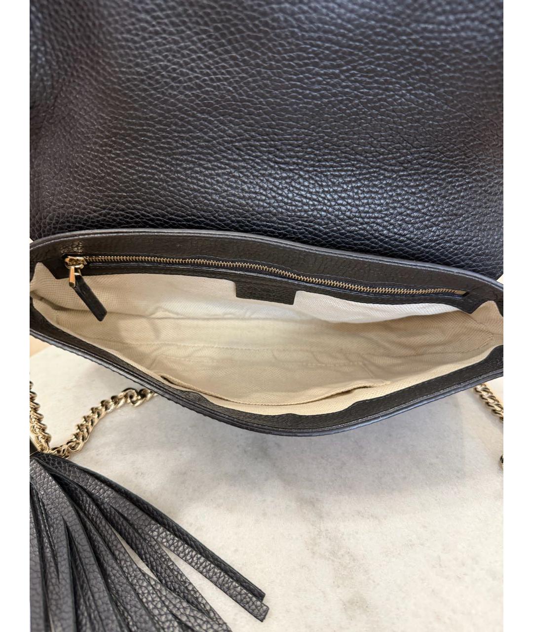 GUCCI Черная кожаная сумка через плечо, фото 8