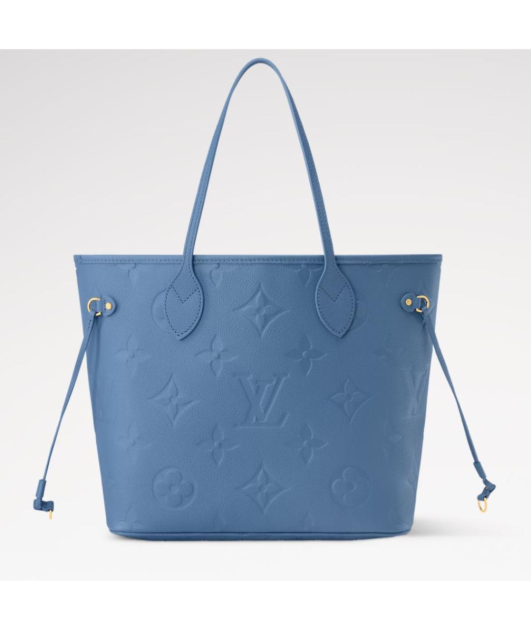 LOUIS VUITTON Голубая кожаная сумка тоут, фото 5