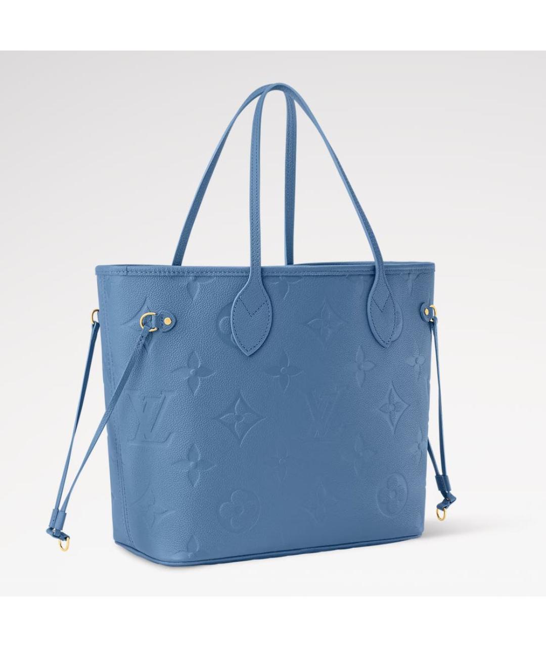 LOUIS VUITTON Голубая кожаная сумка тоут, фото 2