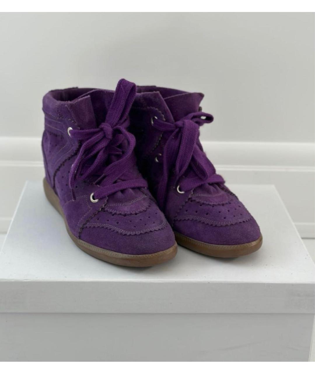 ISABEL MARANT Фиолетовые замшевые кеды, фото 3